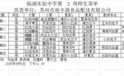 2025-2026学年第一学期师生菜单第二周